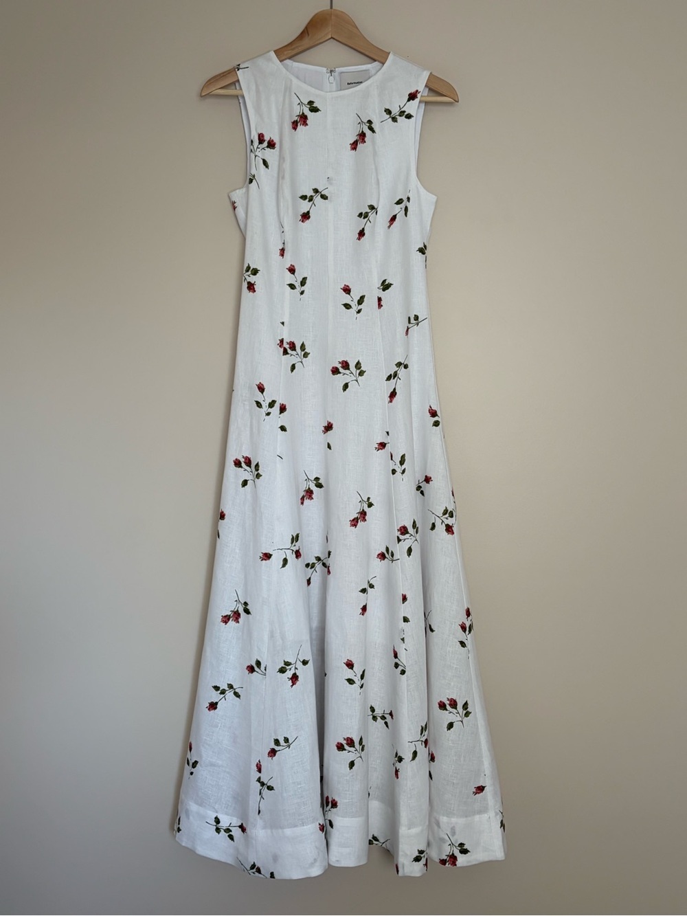 NEW Reformation Cecilia Linen Maxi Dress Floating Rose White Floral | US 4 UK 8 - Picture 7 of 13